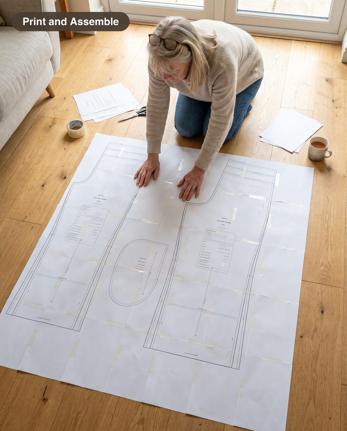 Print and assemble the pattern at home