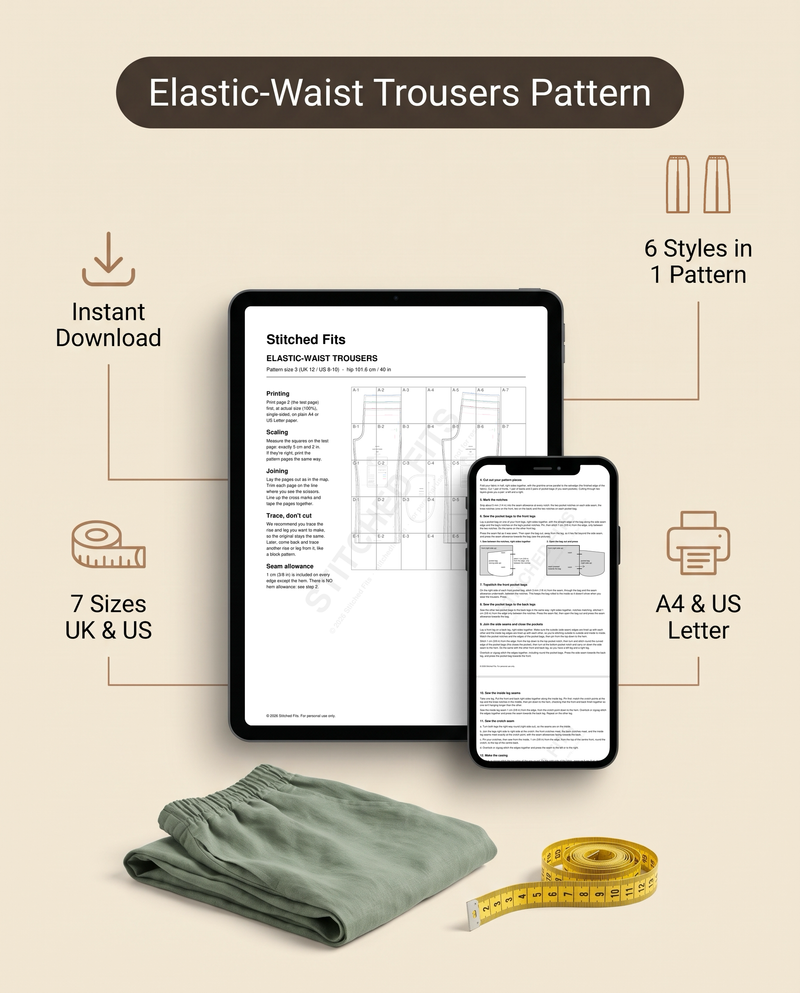 Elastic-Waist Trousers Pattern